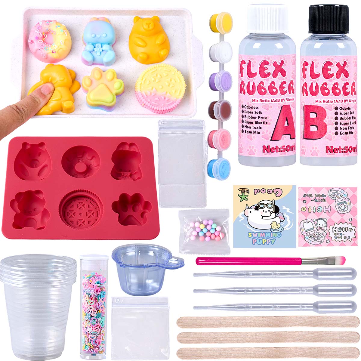 Donut Mold Silicone - Kit per Creare Squishy Taba, Set