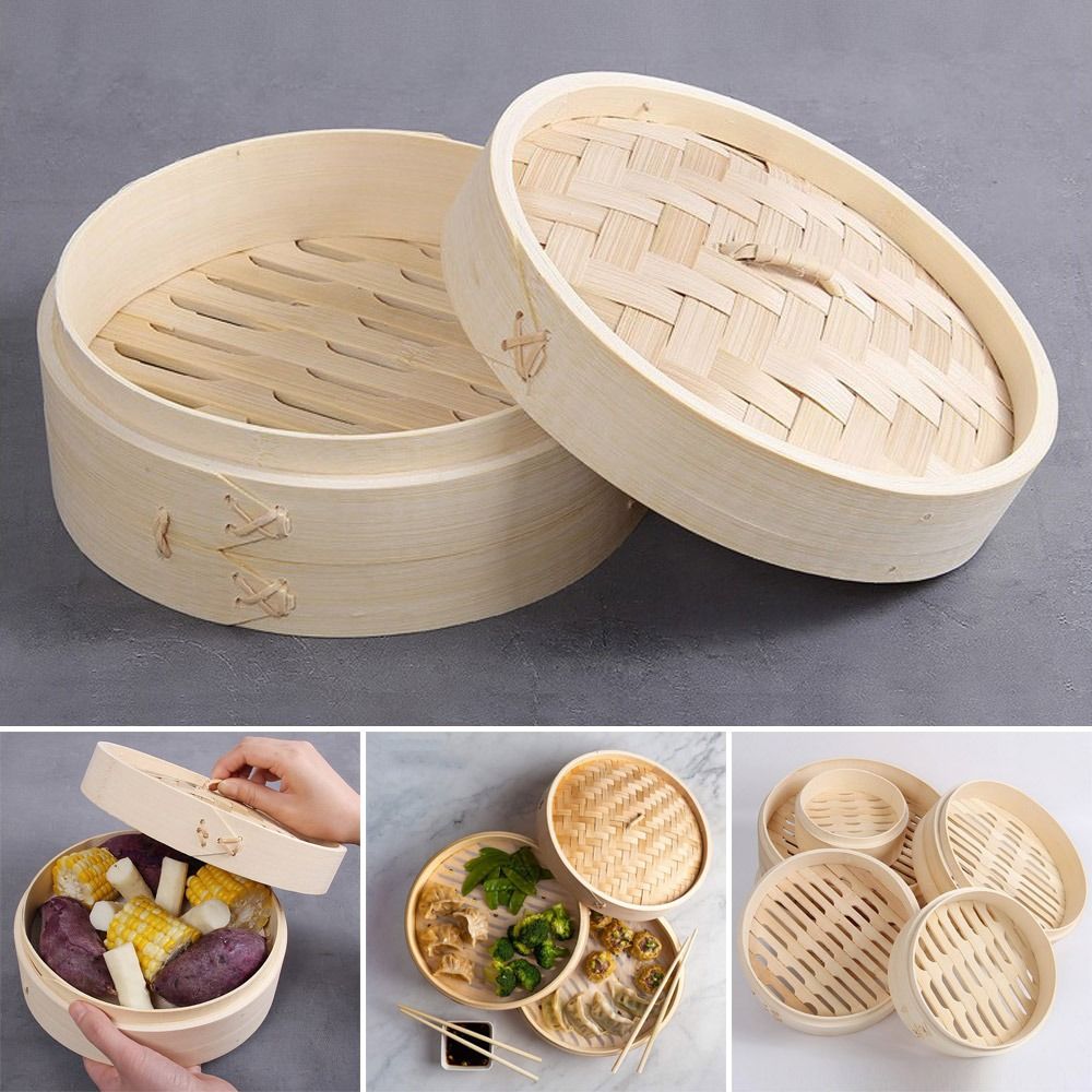Bao Steamer Bamboo - Vaporiera Cinese in Bambù per Dim