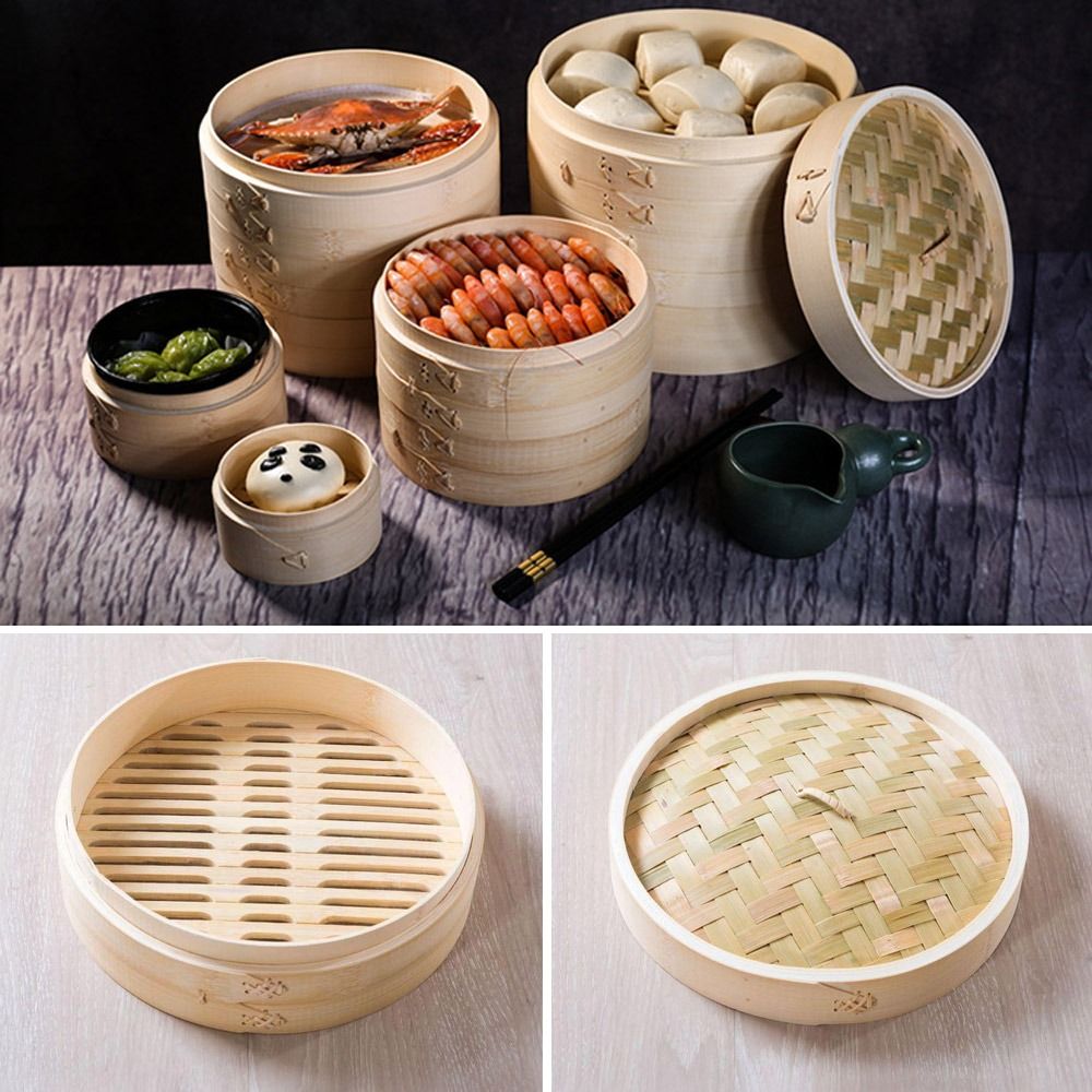 Bao Steamer Bamboo - Vaporiera cinese piroscafo in bambù con